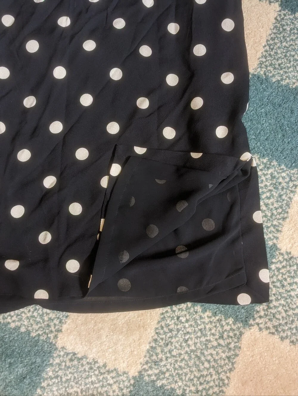 Vintage The Limited 100% Silk Polka Dot Pencil Midi Skirt Size 6